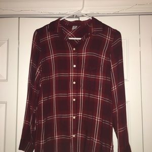 burgundy red plaid shirt super cute!!